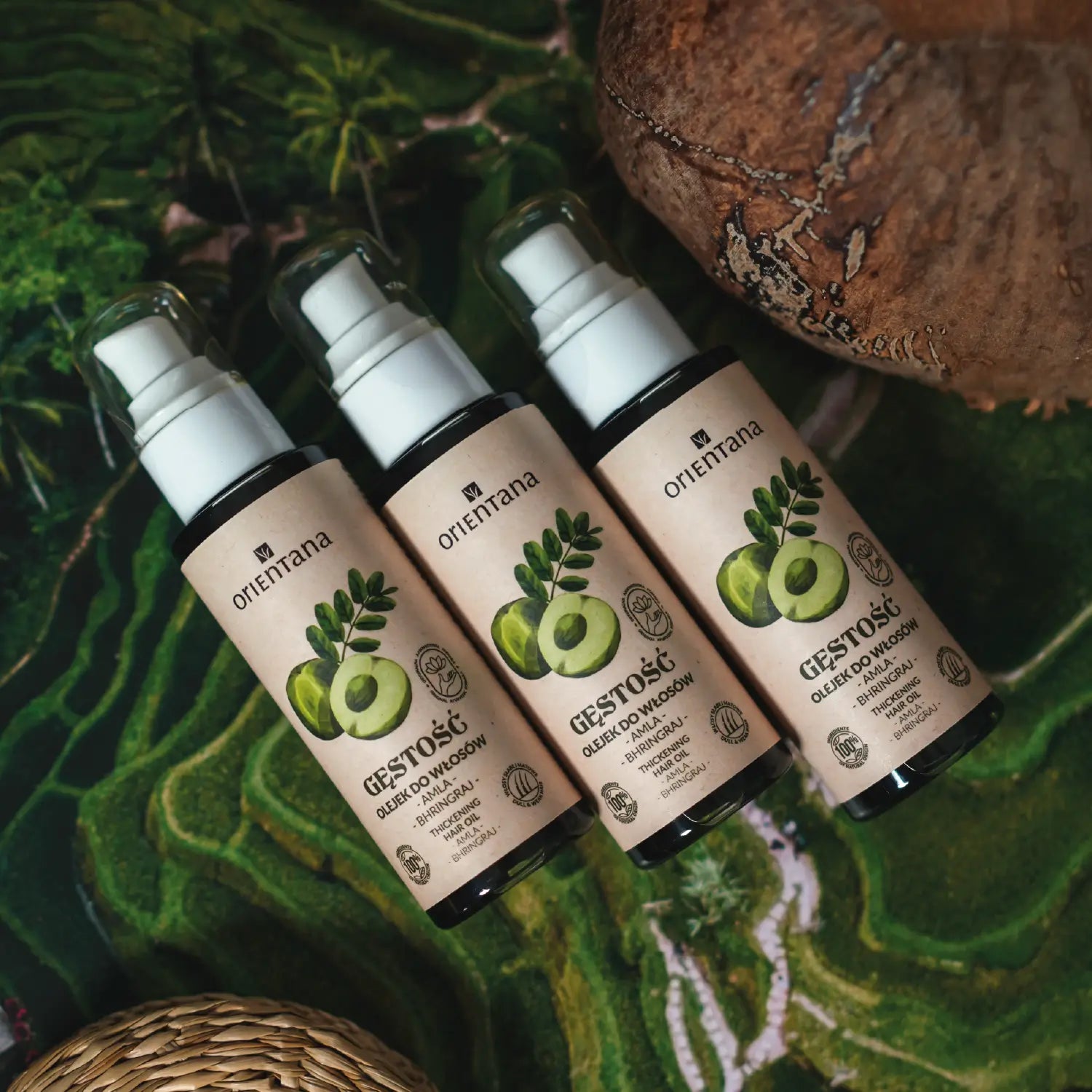 3 Ajurwedyjskie olejeki do włosów AMLA i BHRINGRAJ 105 ml - Orientana