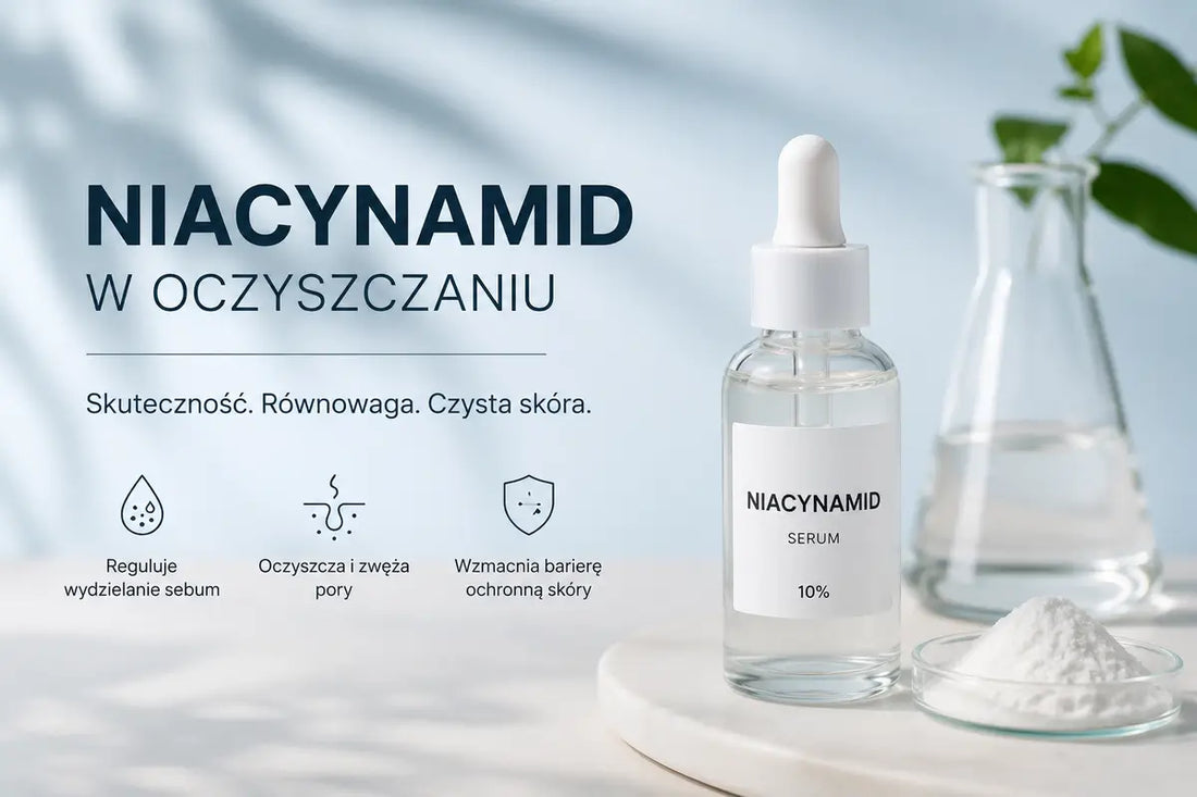 Buteleczka zawierająca niacynamid 10%.