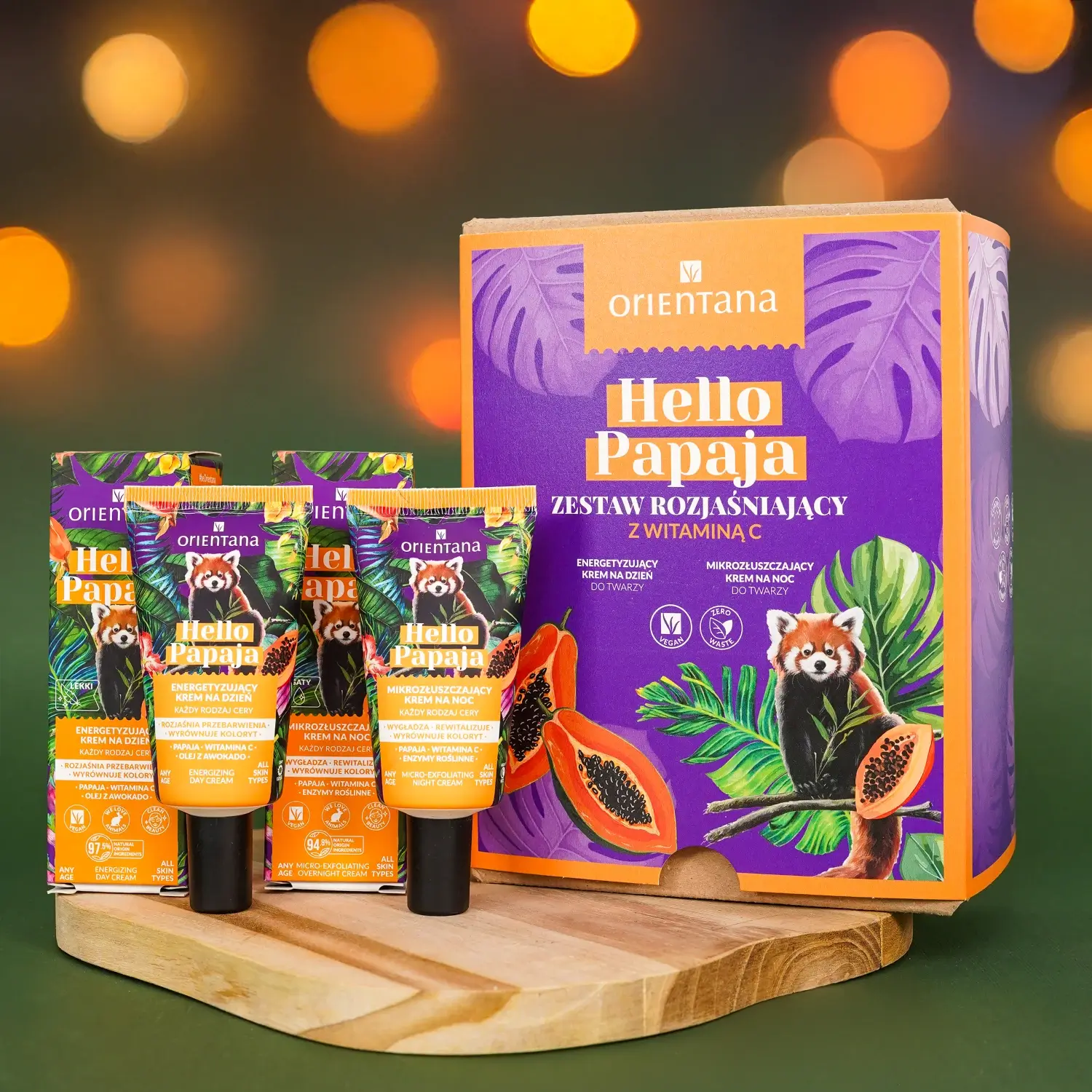Zestaw Hello Papaja Orientana – rozświetlająca pielęgnacja skóry twarzy.