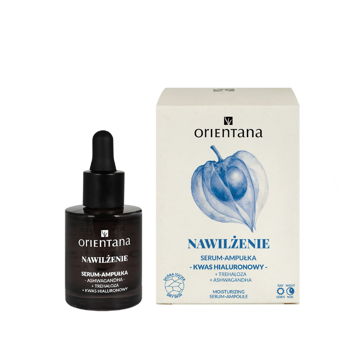 Nawilżające serum-ampułka ashwagandha trehaloza kwas hialuronowy 30 ml