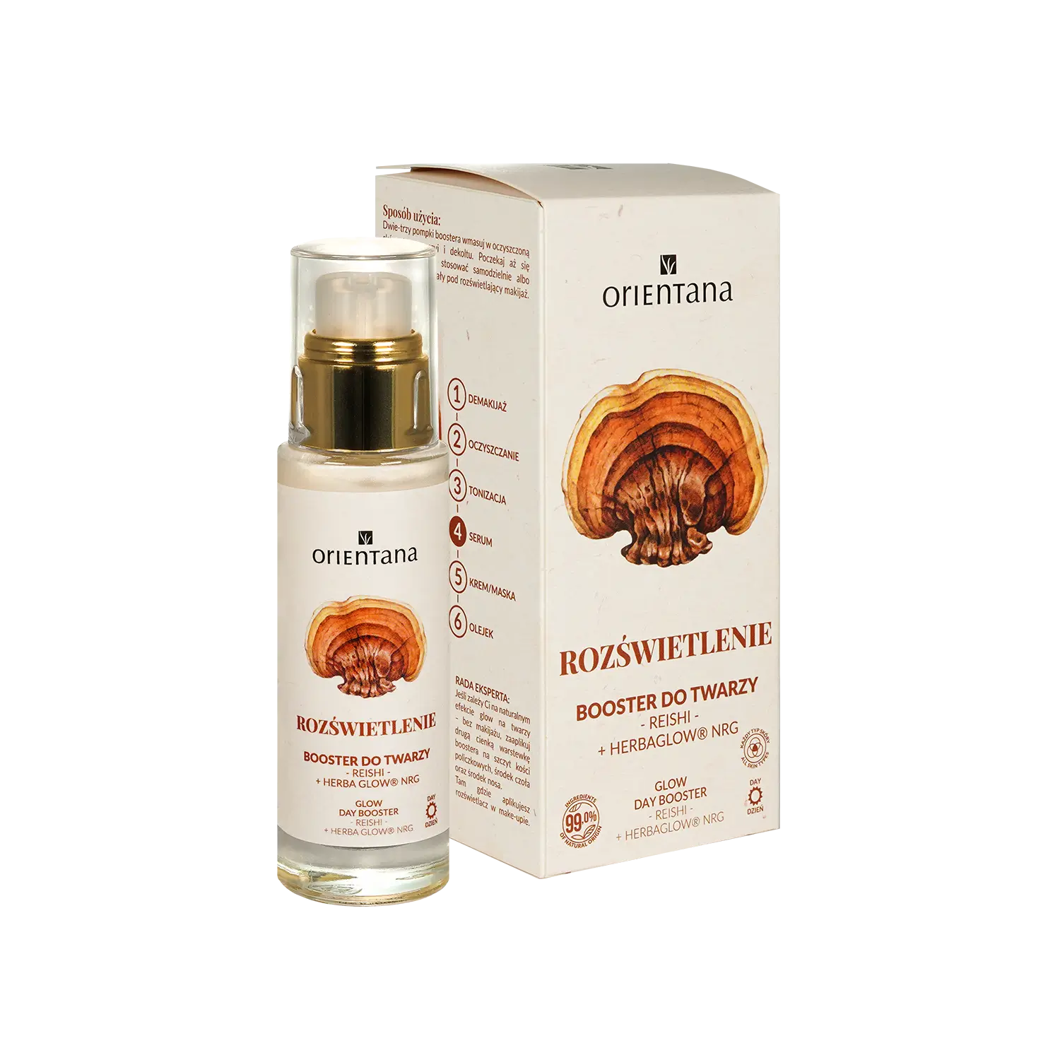 Booster rozświetlający REISHI i RÓŻENIEC GÓRSKI na dzień 30 ml