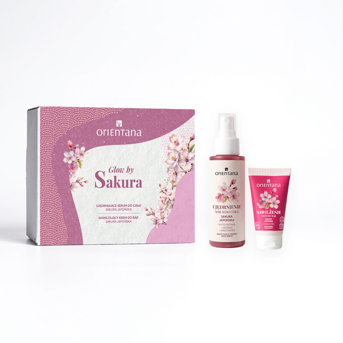 Zestaw prezentowy Sakura Japońska - serum do ciała i krem do rąk