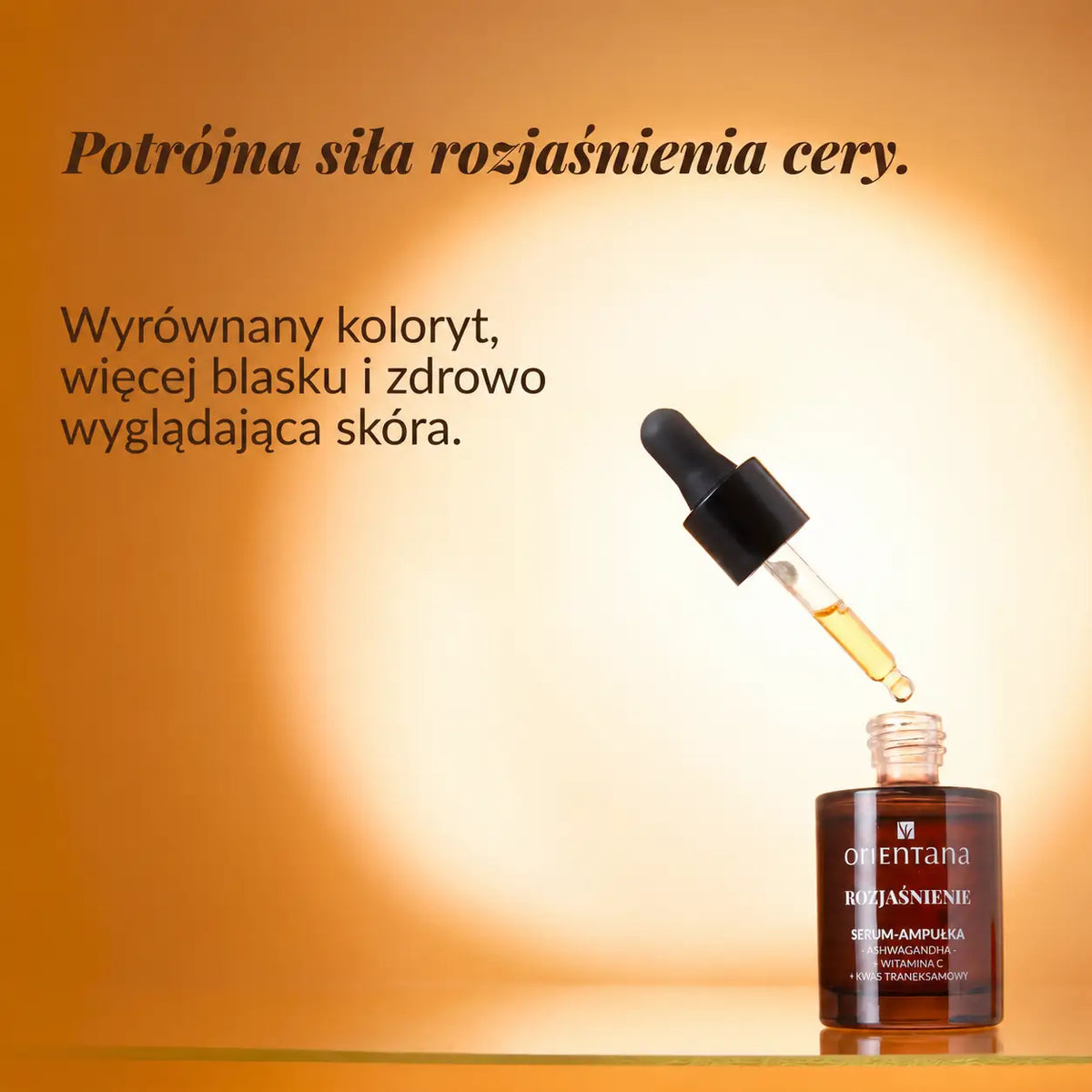 Rozjaśniające serum-ampułka ashwagandha witamina C kwas traneksamowy 30 ml
