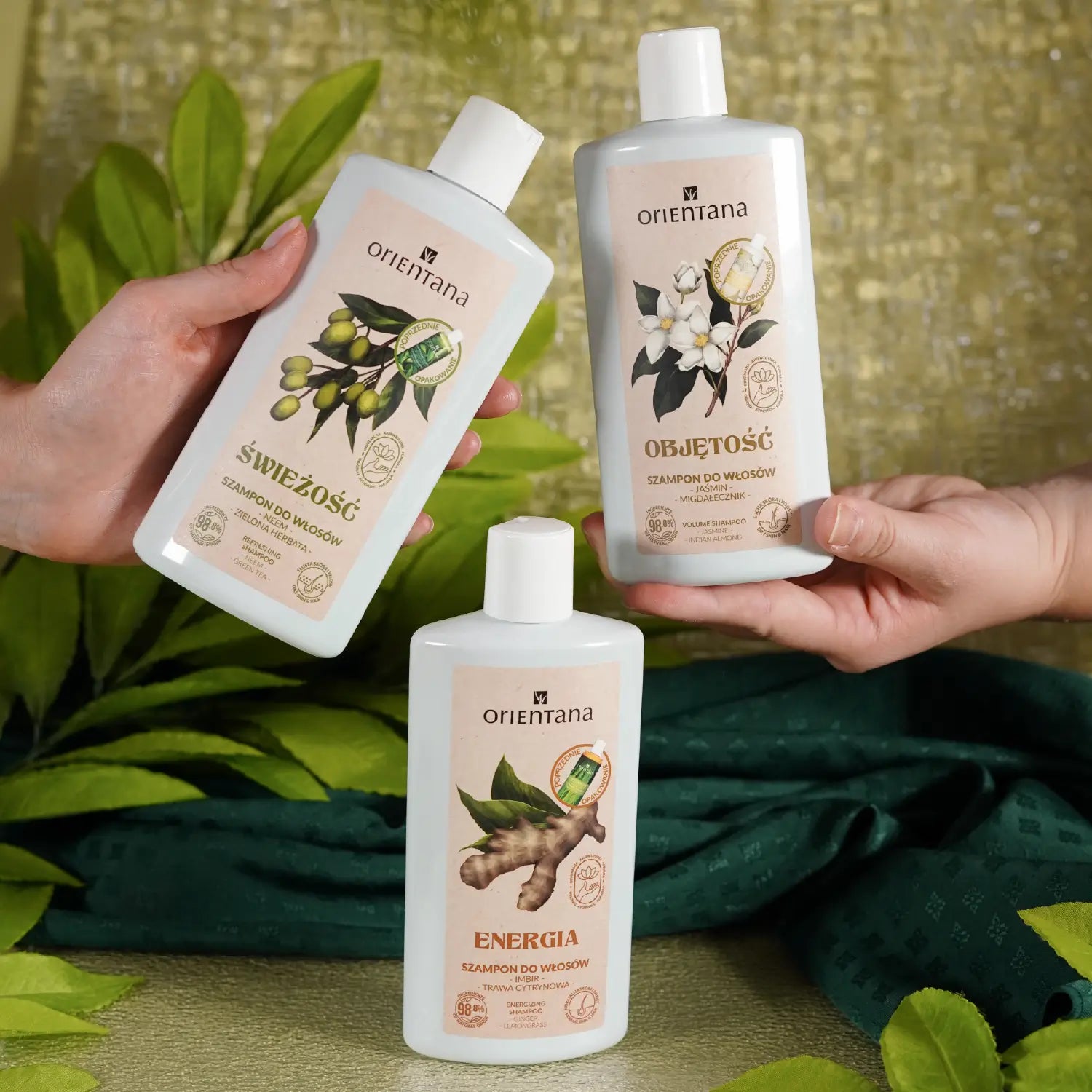 Ajurwedyjski szampon do włosów JAŚMIN i MIGDAŁECZNIK 210 ml - Orientana