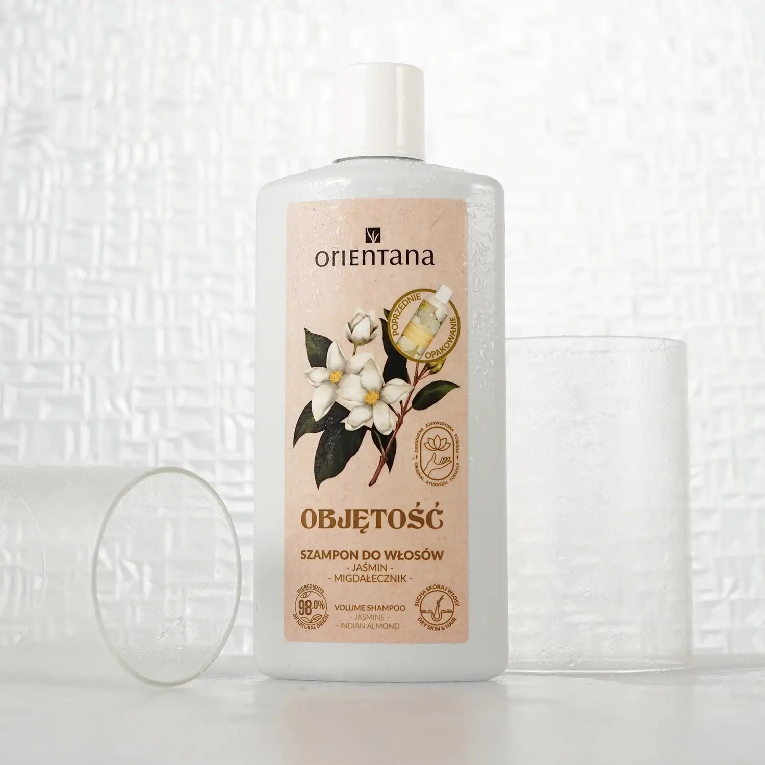 Ajurwedyjski szampon do włosów JAŚMIN i MIGDAŁECZNIK 210 ml - Orientana