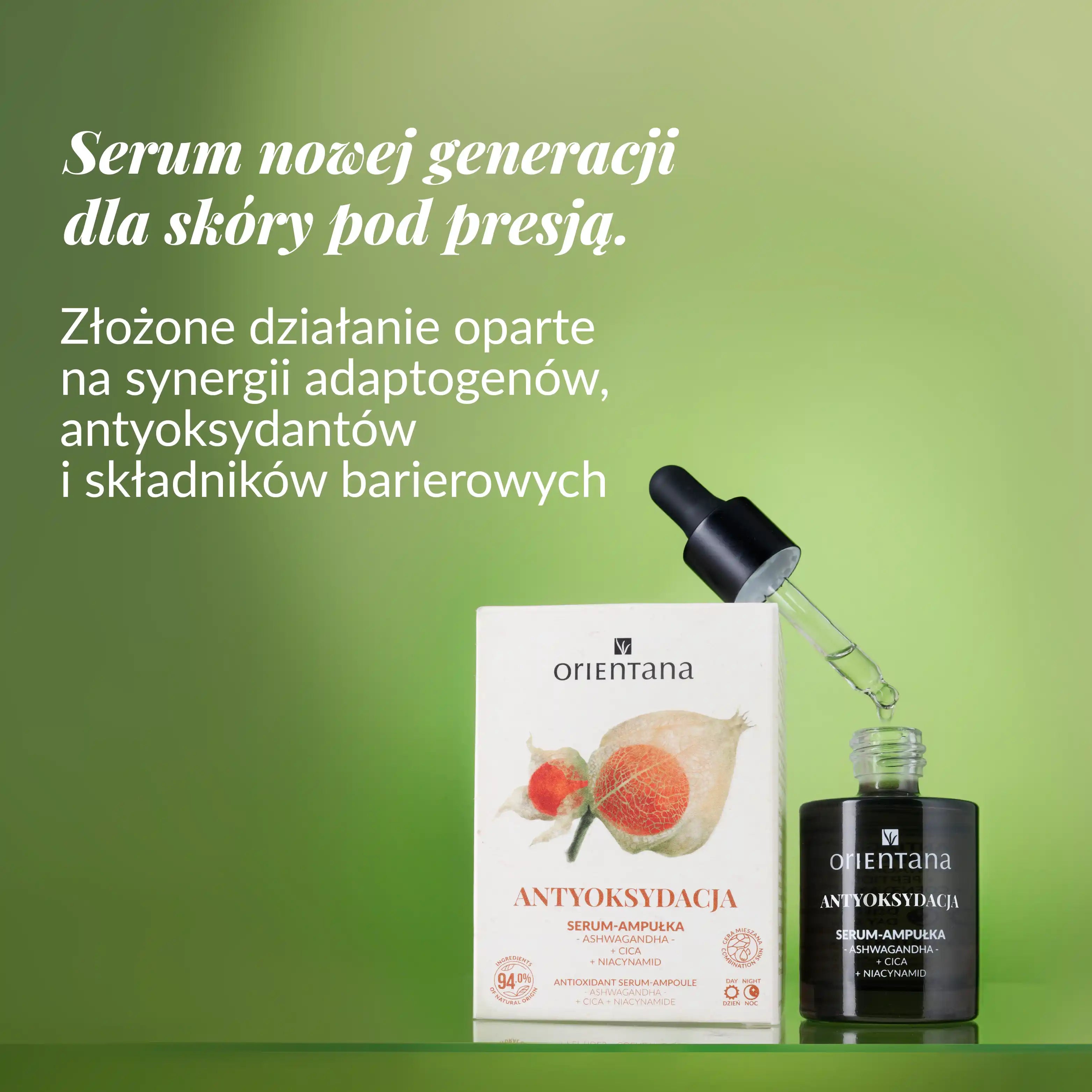 Antyoksydacyjne serum-ampułka ashwagandha cica niacynamid 30 ml