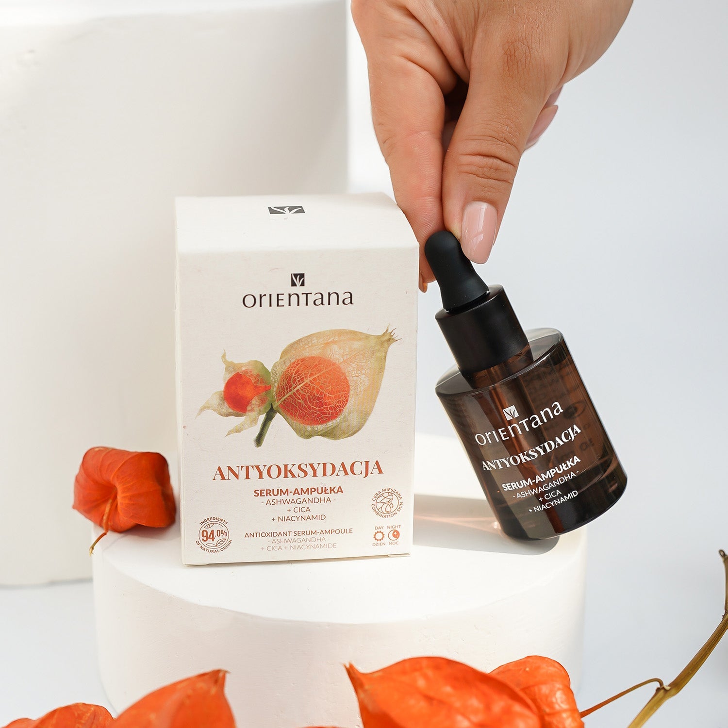 Antyoksydacyjne serum - ampułka ASHWAGANDHA CICA NIACYNAMID 30 ml - Orientana