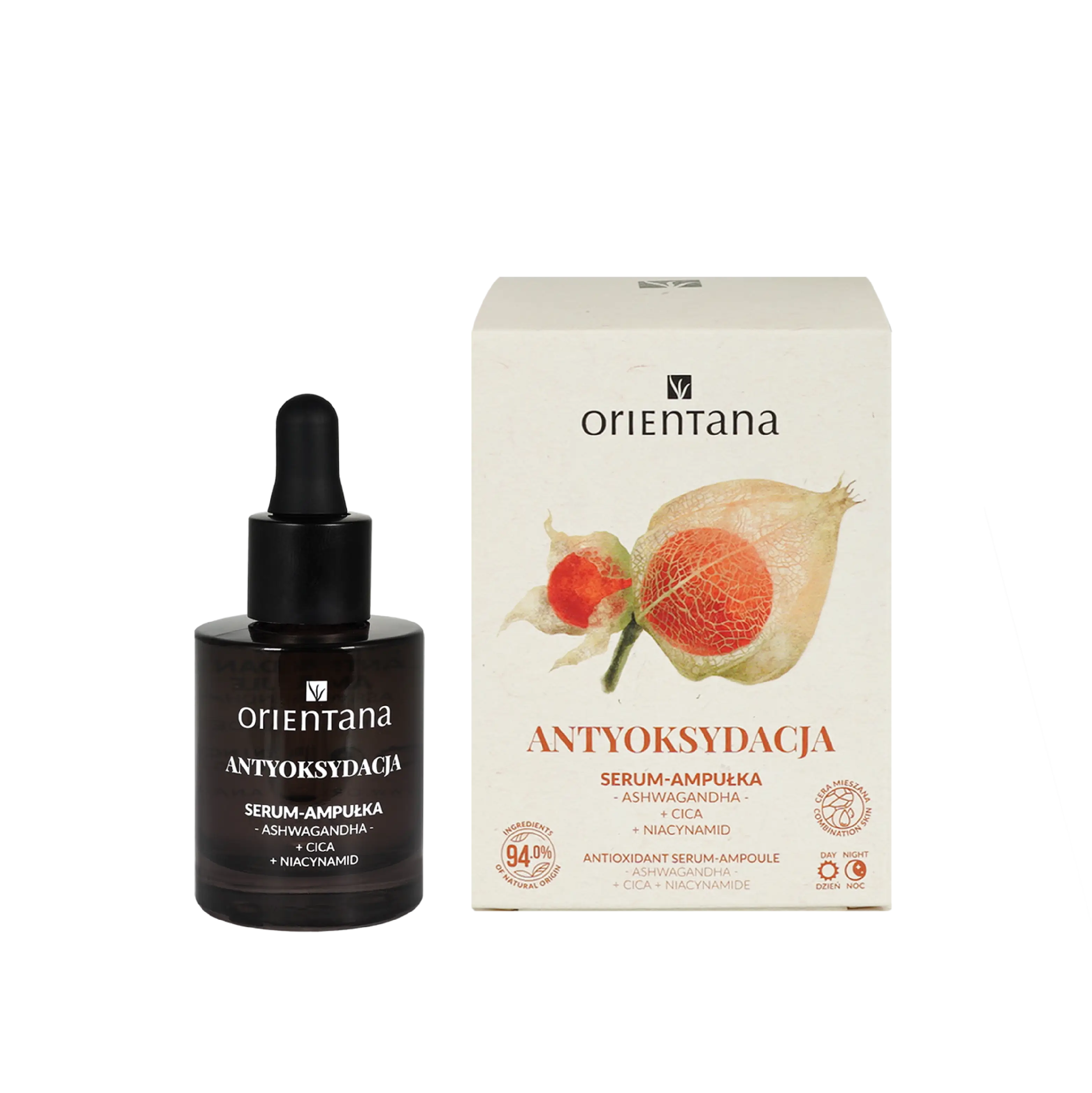 Antyoksydacyjne serum-ampułka ashwagandha cica niacynamid 30 ml