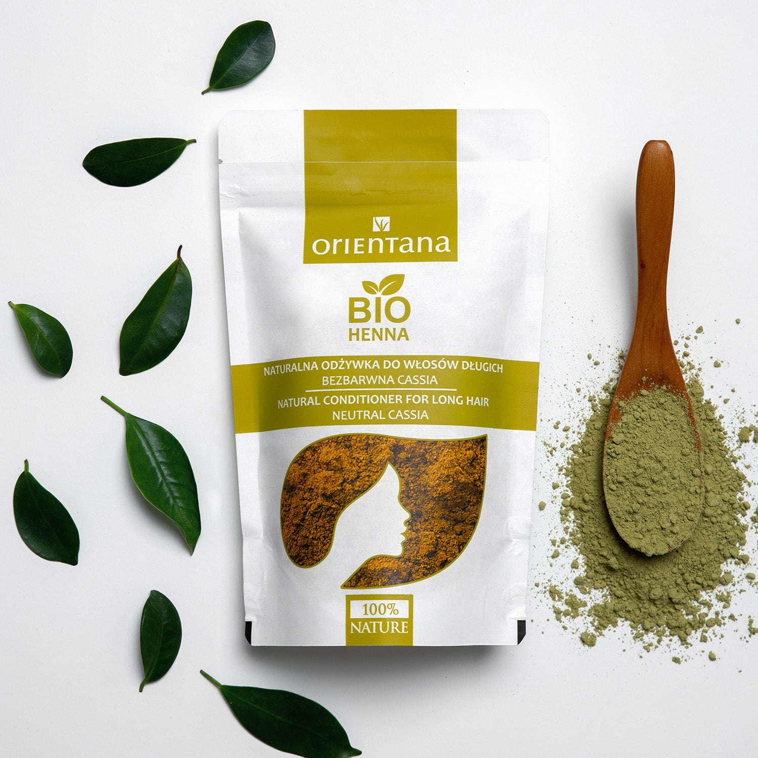BIO HENNA Naturalna Odżywka do włosów długich BEZBARWNA CASSIA 100 g - Orientana