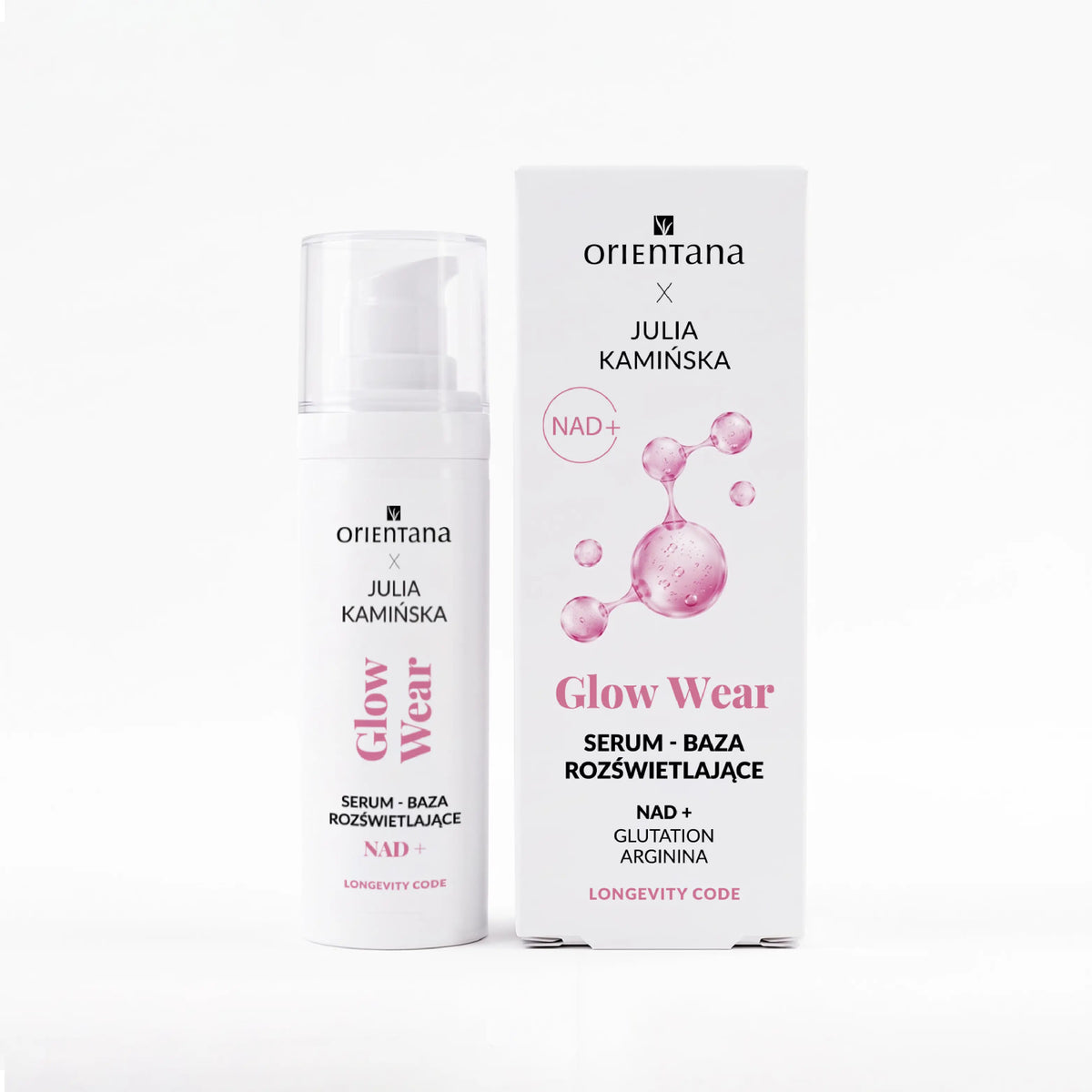 Serum rozświetlające do twarzy Glow Wear - NAD+, Arginina, Glutation 30 ml