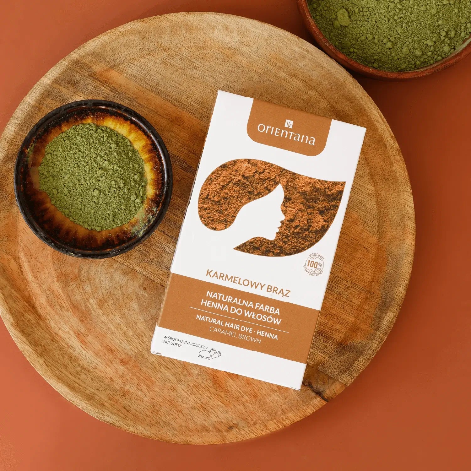 BIO HENNA naturalna farba do włosów długich KARMELOWY BRĄZ 100 g