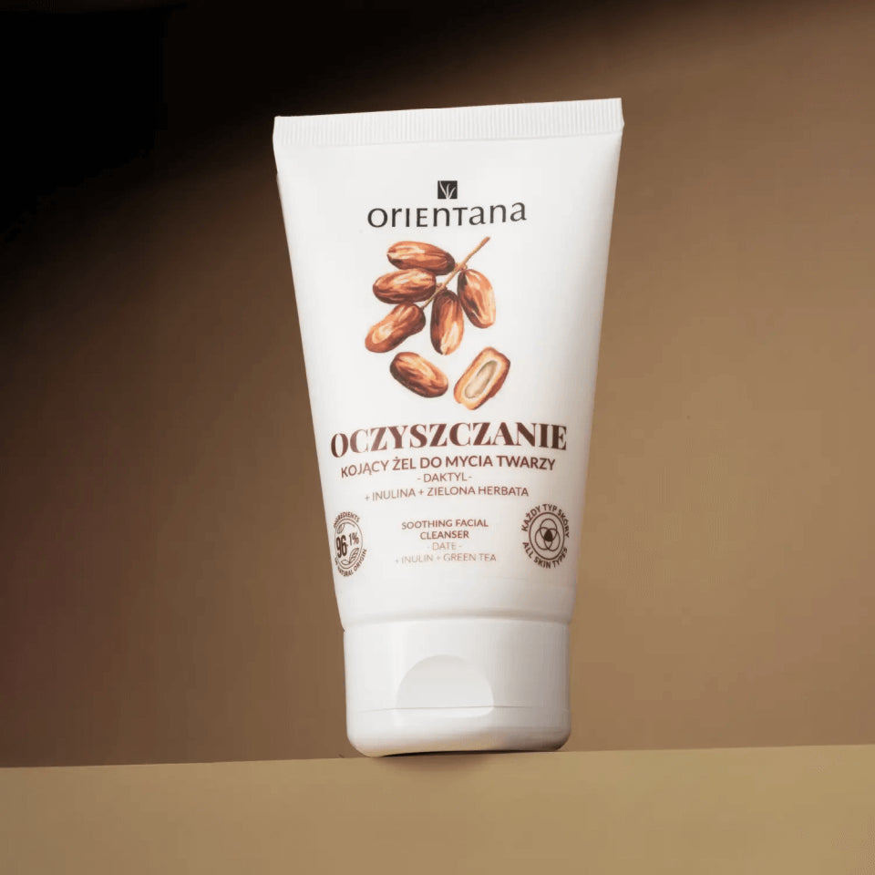 Kojący żel do mycia twarzy z inuliną, zieloną herbatą i daktylem 125 ml