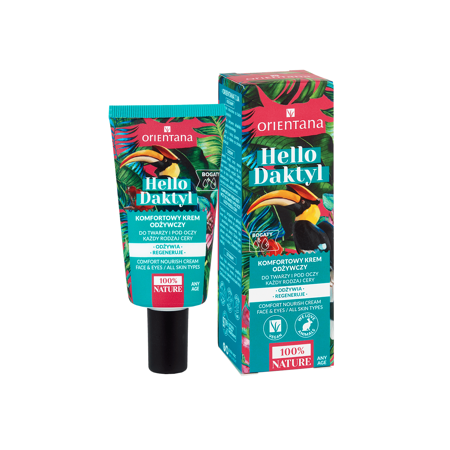 Komfortowy krem odżywczy do twarzy i pod oczy Hello Daktyl 40 ml - Orientana