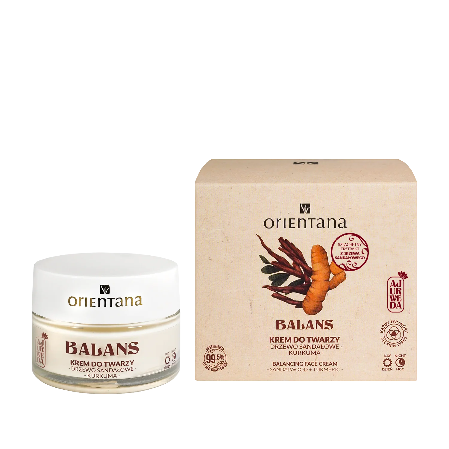 Krem do twarzy drzewo sandałowe i kurkuma 50 ml - Orientana