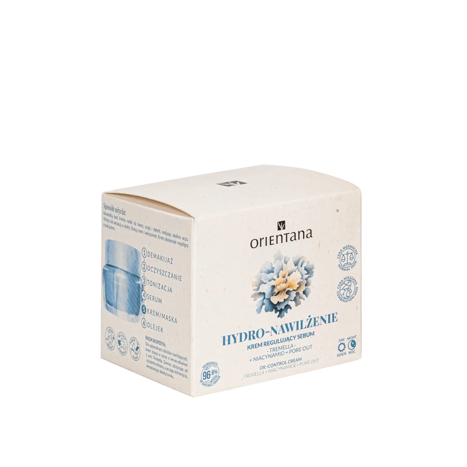 Lekki krem do cery mieszanej z ekstraktem z grzyba tremella 50 ml - Orientana