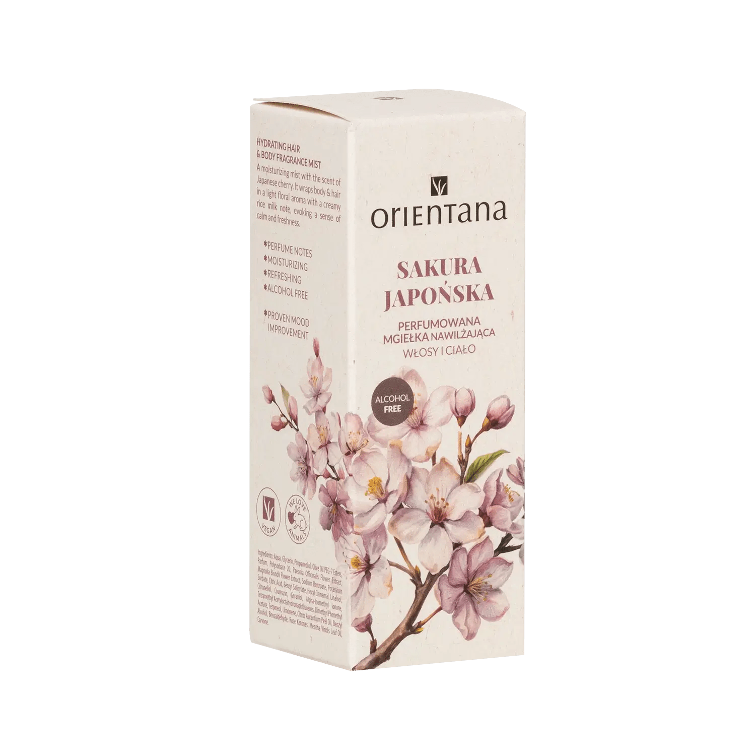 Mgiełka Sakura Japońska do włosów i ciała 50 ml - Orientana