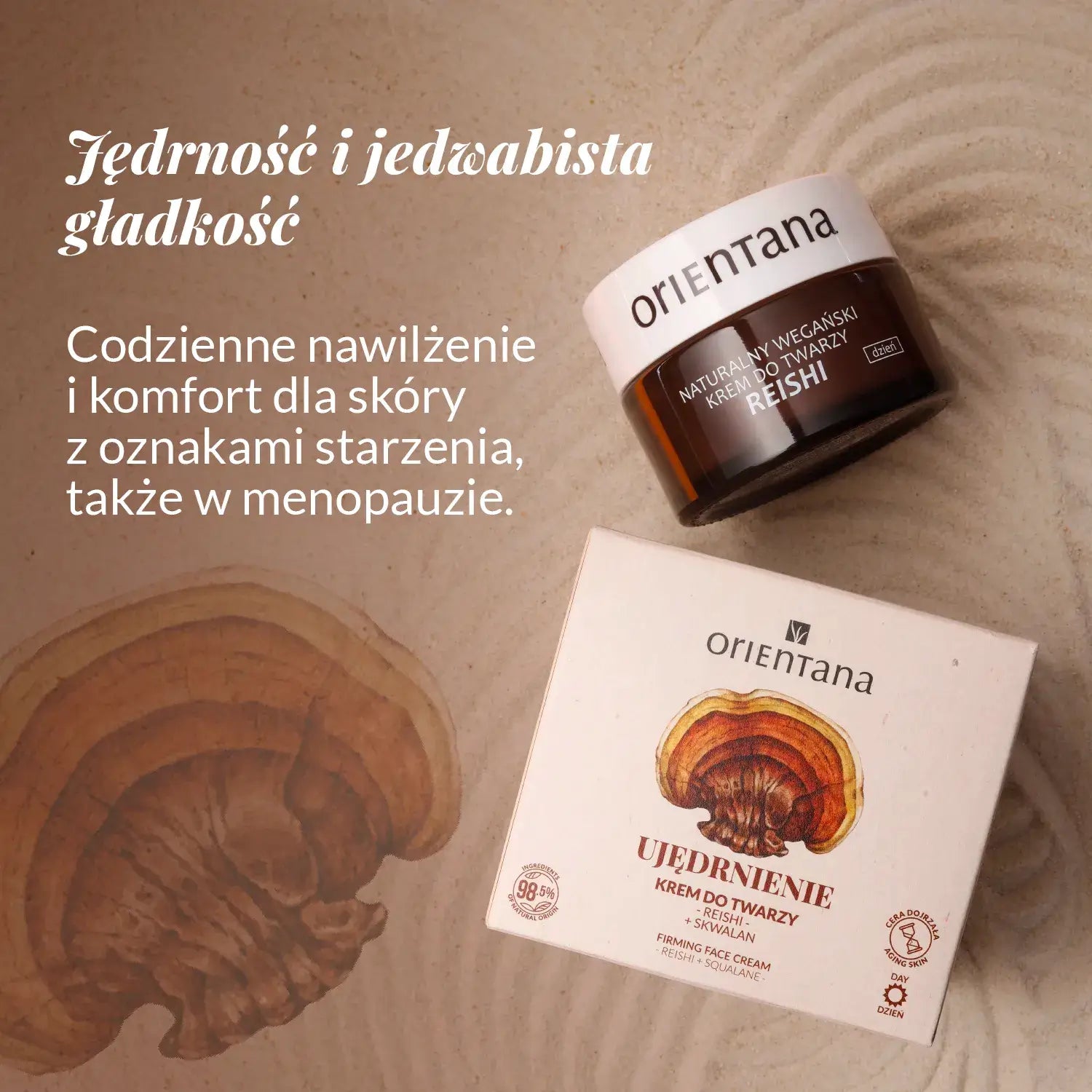 Naturalny wegański krem do twarzy reishi na dzień 50 ml