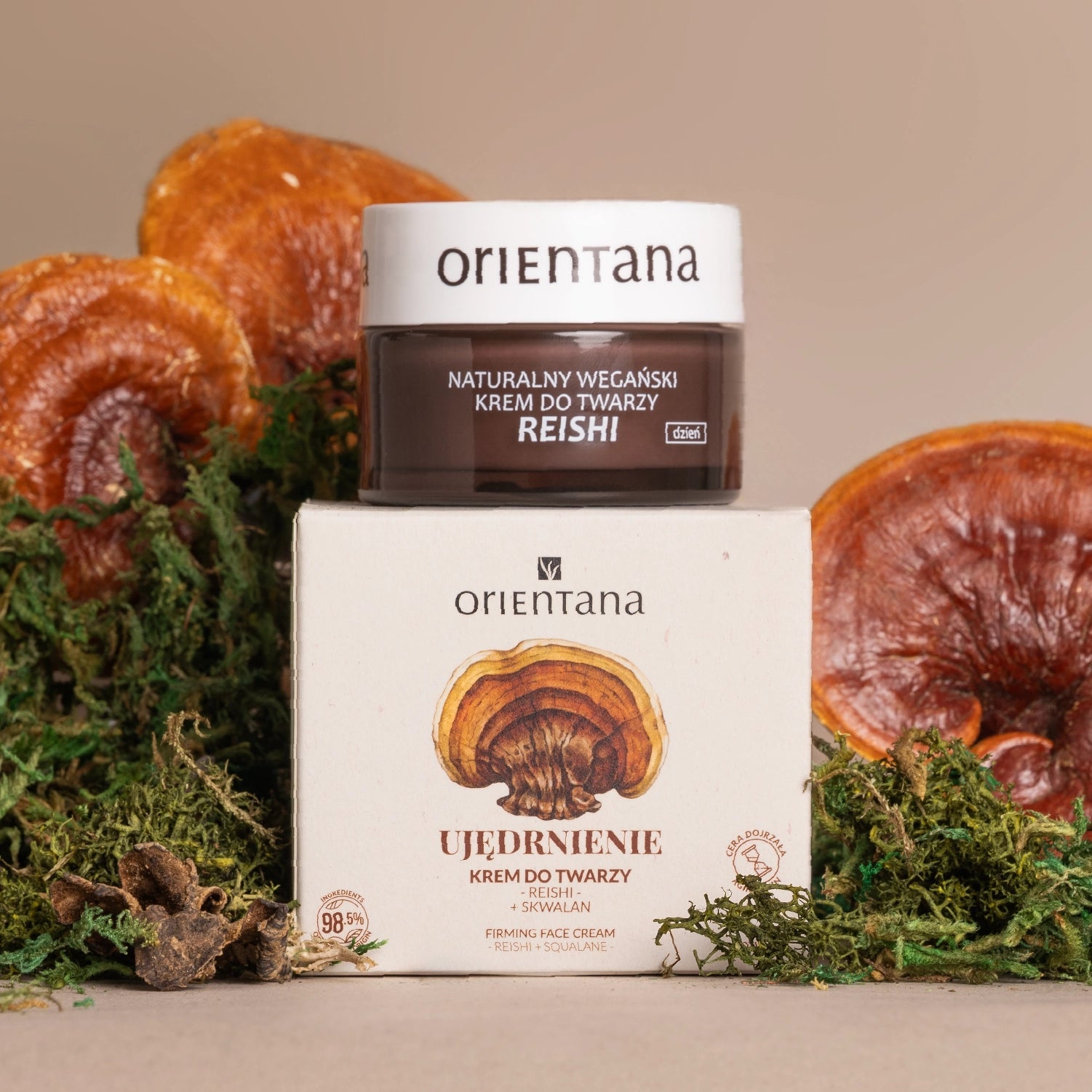 Naturalny wegański krem do twarzy REISHI na dzień 50 ml - Orientana