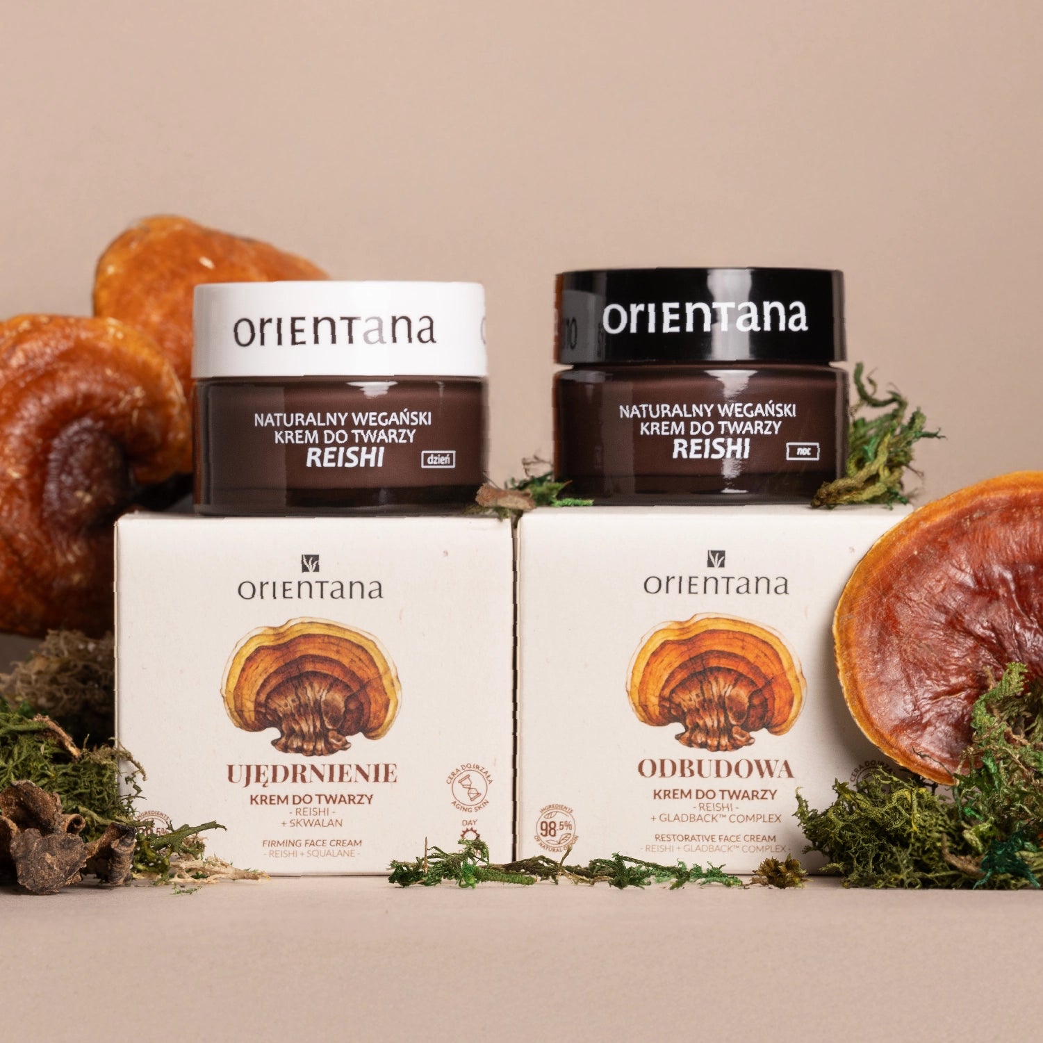 Naturalny wegański krem do twarzy REISHI na dzień 50 ml - Orientana