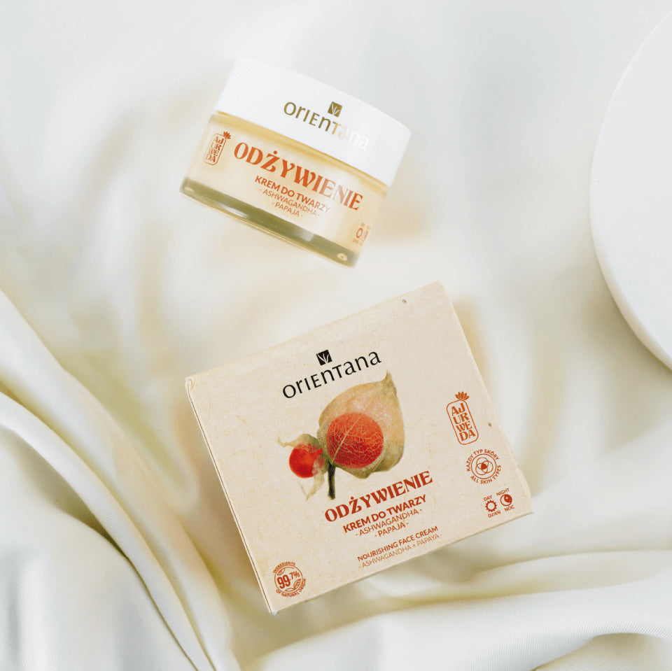 Odżywczy krem do twarzy Ashwagandha 40 ml Orientana słoiczek i kartonik