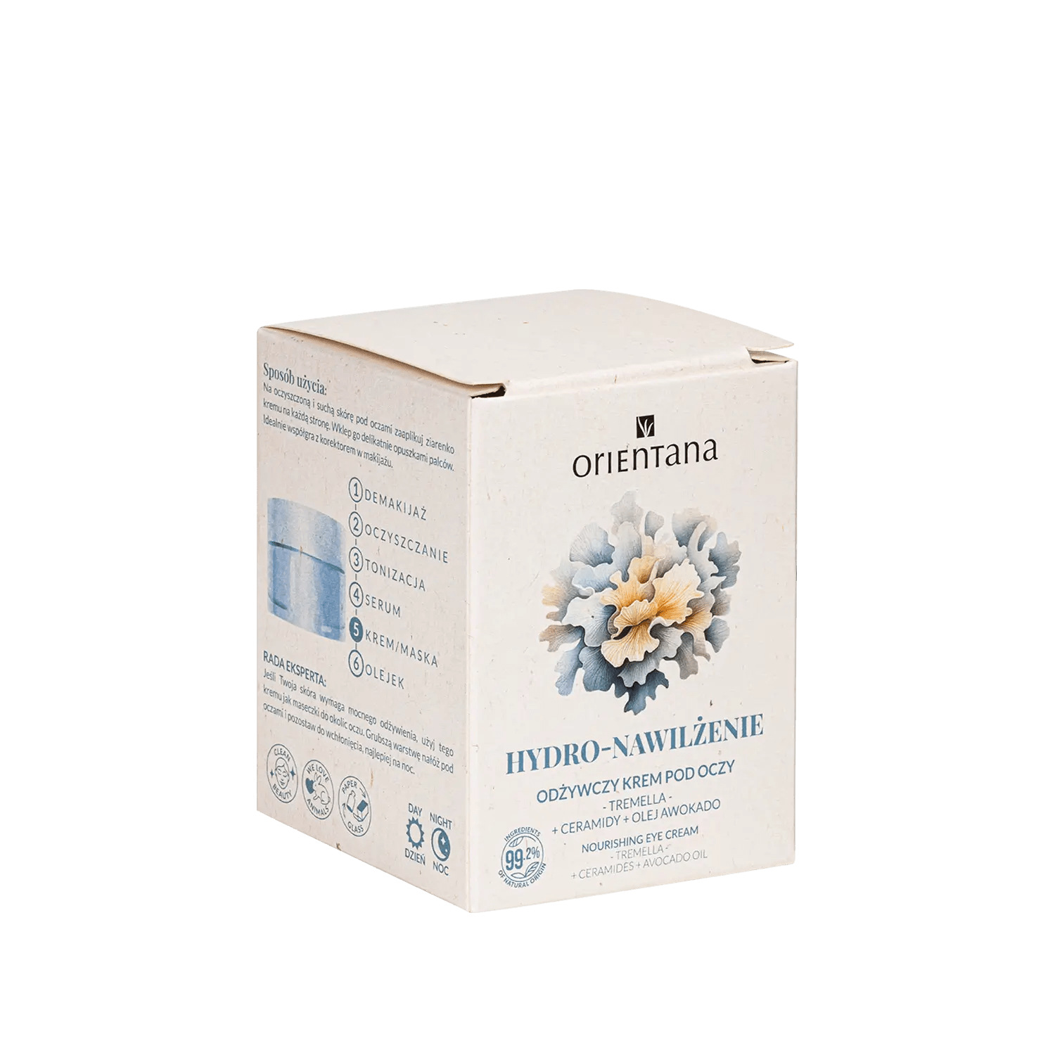 Odżywczy krem pod oczy z Ceramidami, Tremellą i Olejem awokado 15 ml - Orientana