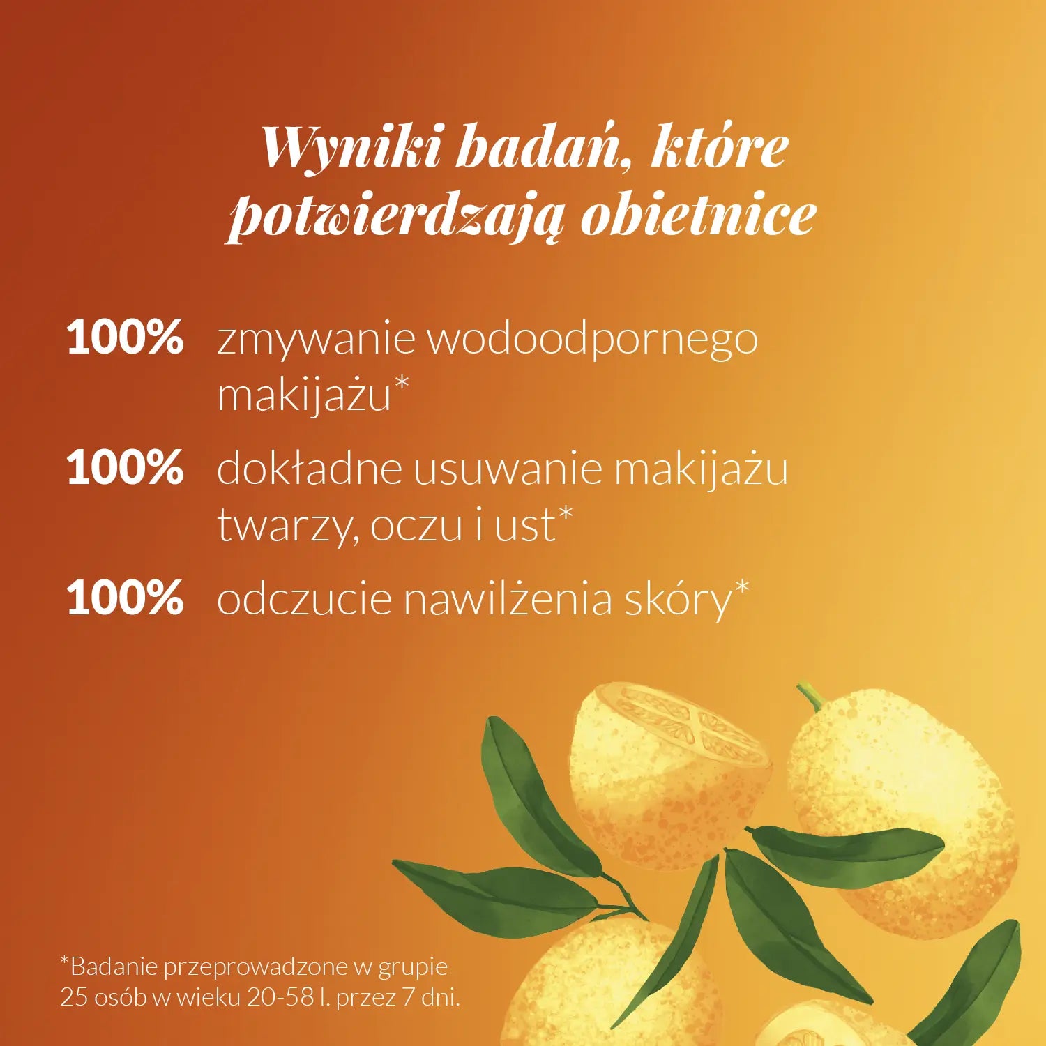 Badania potwierdzające skuteczność Olejku do demakijażu twarzy, oczu i ust ZŁOTA POMARAŃCZA i TSUBAKI 100 ml Orientana