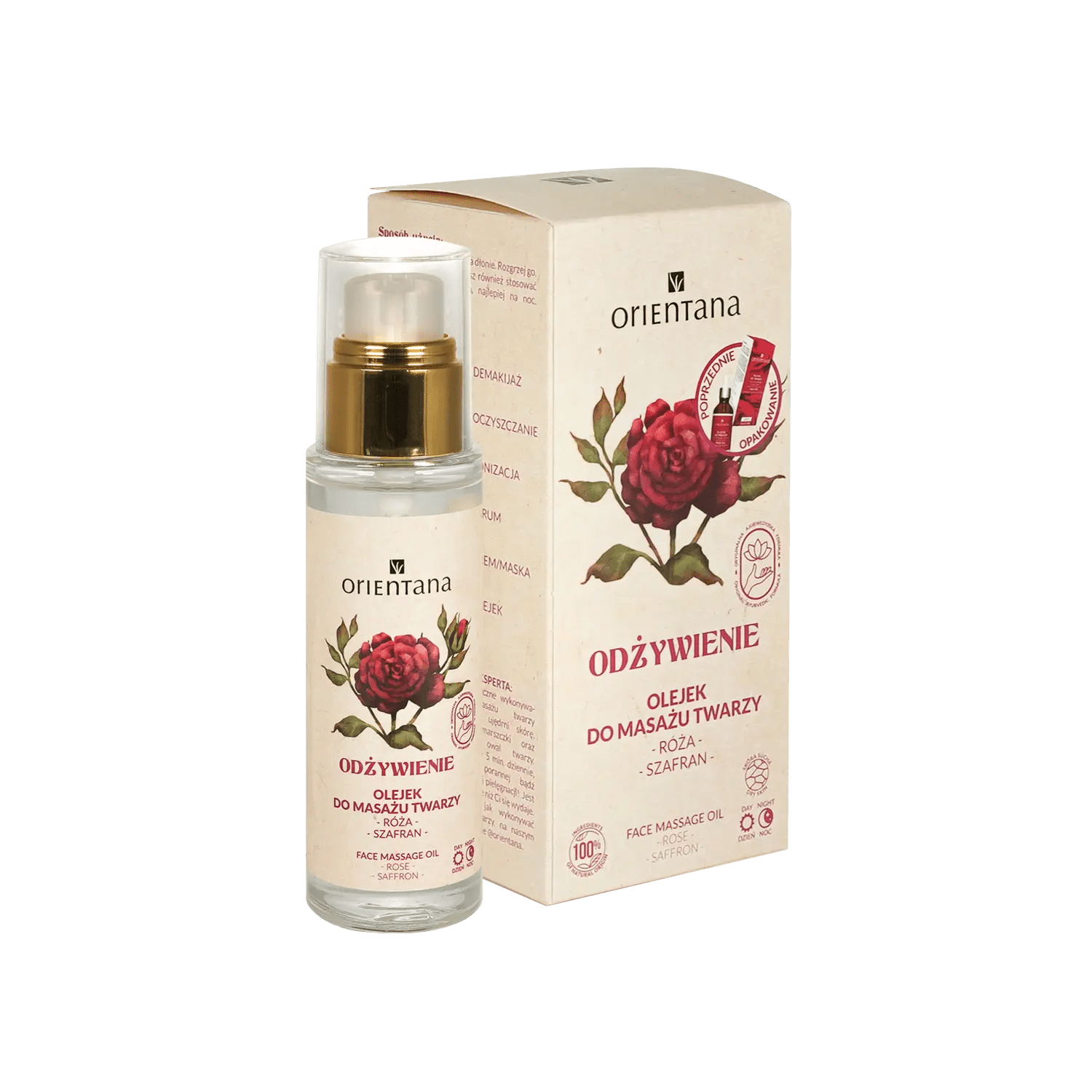 Różany olejek do masażu twarzy RÓŻA i SZAFRAN 30 ml - Orientana
