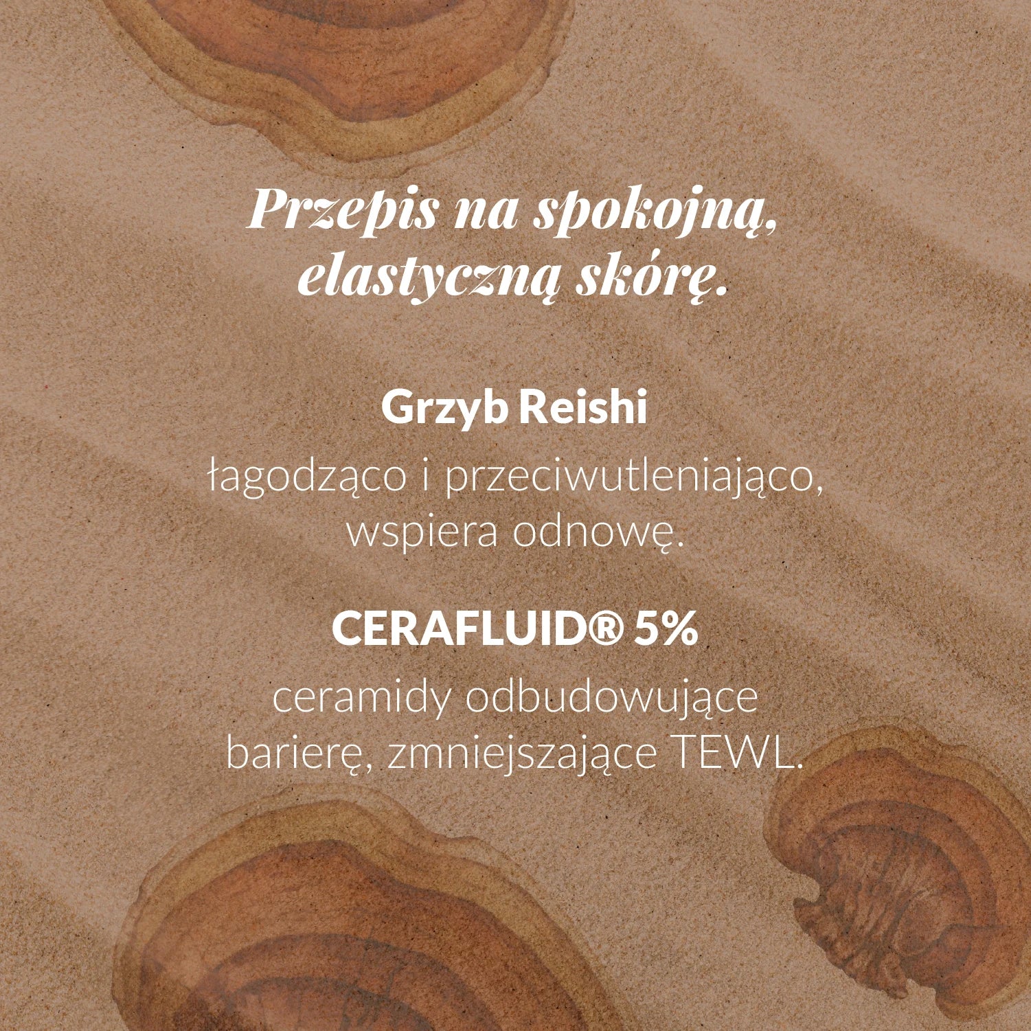 opisy na grafice Serum ceramidowe Orientana z Reishi – regeneracja i ochrona skóry przed utratą wilgoci.