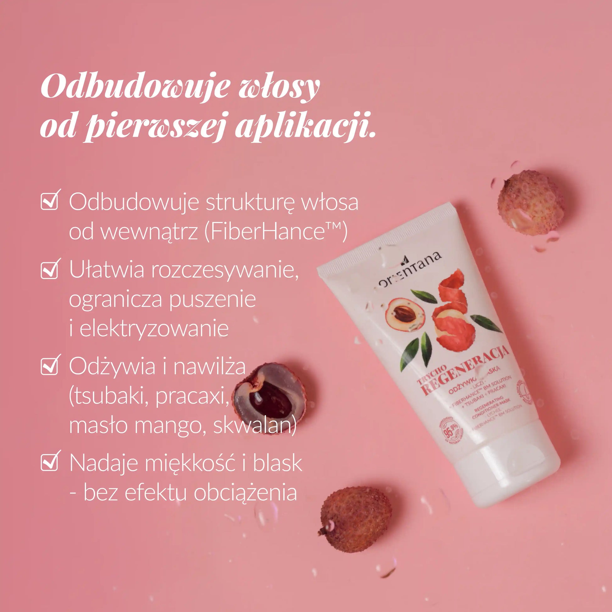Odbudowuje włosierwszej aplikacji. Trychologiczna Odżywka - maska do włosów Regenerująca fiberHance™ bm solution Tsubaki Pracaxi 125 ml - Orientana