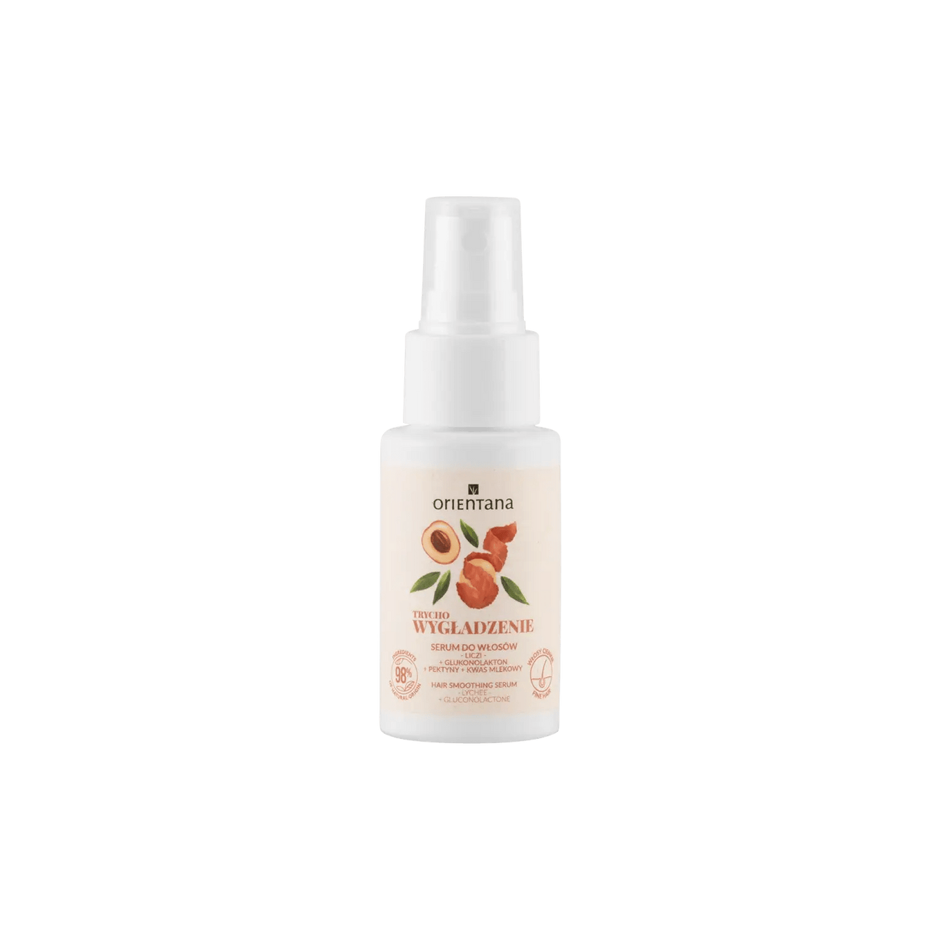 Trychologiczne wygładzające serum do włosów Liczi Glukonolakton Pektyny Kwas mlekowy 50 ml - Orientana